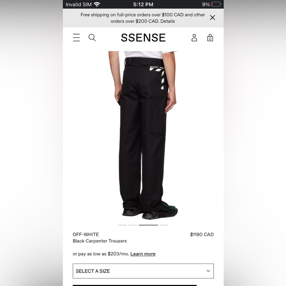 Off-white diag carpenter pants